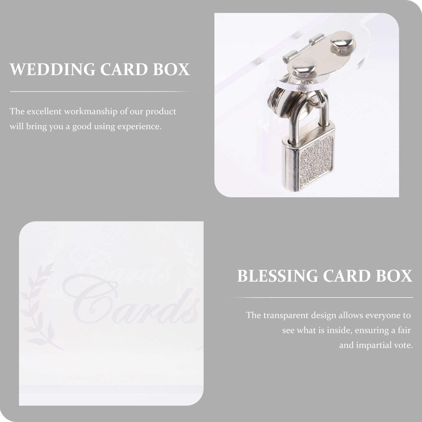 Wedding Card Box - Akrylowe, przezroczyste pudełko do przechowywania kart